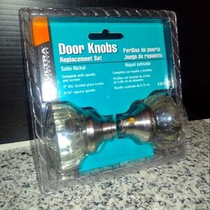 Door Knob Replacement Handle Set #43013 Satin Nickel, Spindle w/Hardware. New